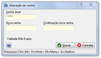 Alteração de senha