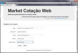 Cotação Web - Cadastro de usuário