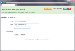 Cotação Web - Manutenção de usuário