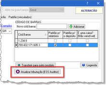 Botão de acesso no Cadastro de Produtos