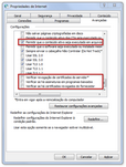 Opções da Internet para funcionar envio de NF-e no Windows 7