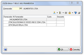 Consulta de fornecedores do produto