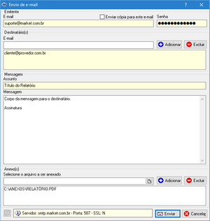 Configuração de email