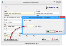 Cadastro de Empresas - sincronizando com o REP