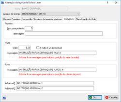 Cadastro de layout de boleto - Instruções
