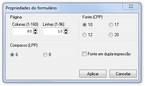 Layout de cheque - Propriedades de formulário&nbsp;