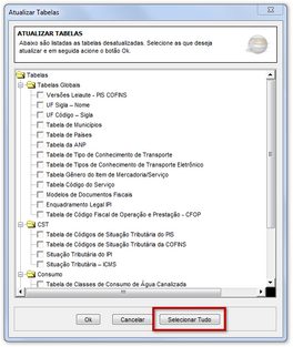 EFD Contribuições - Ferramenta Atualizar Tabelas