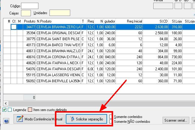 solicitar separacao gestor